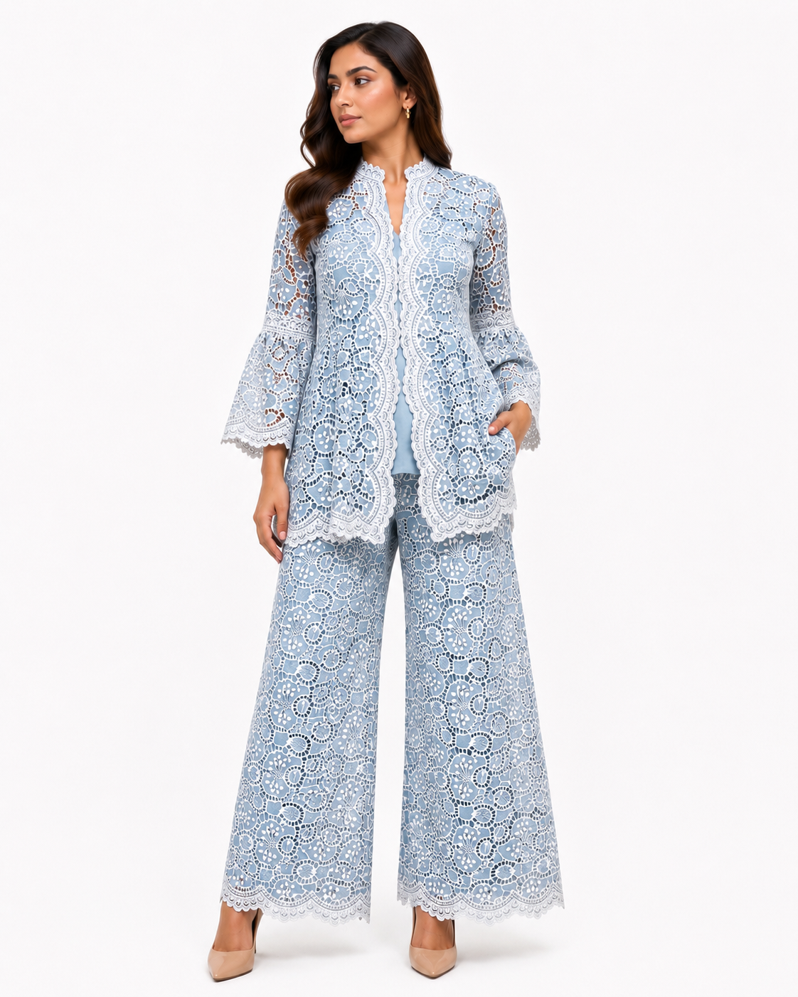 Powder Blue Lace Co-ord Set